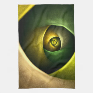 Green Swirl Floral Modern Abstract Art Pattern #23 Kitchen Towel