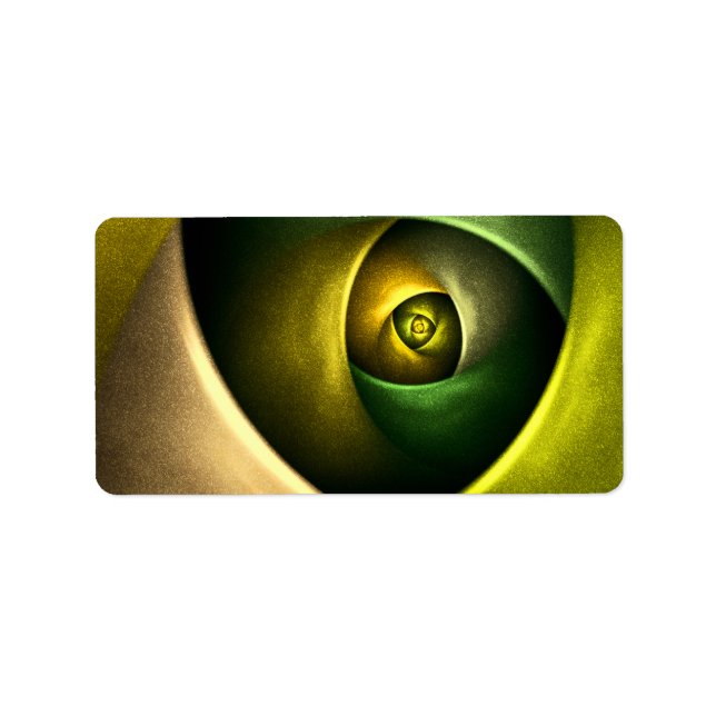 Green Swirl Floral Modern Abstract Art Pattern #23 Label (Front)