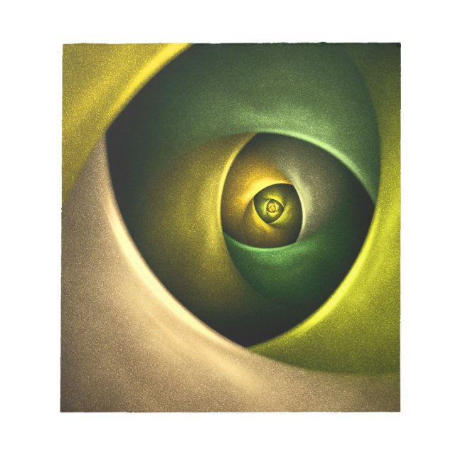 Green Swirl Floral Modern Abstract Art Pattern #23 Notepad (Front)