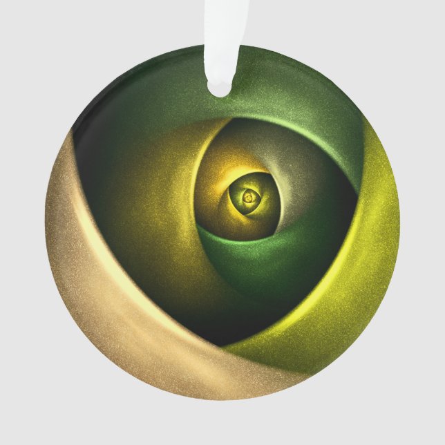 Green Swirl Floral Modern Abstract Art Pattern #23 Ornament (Front)