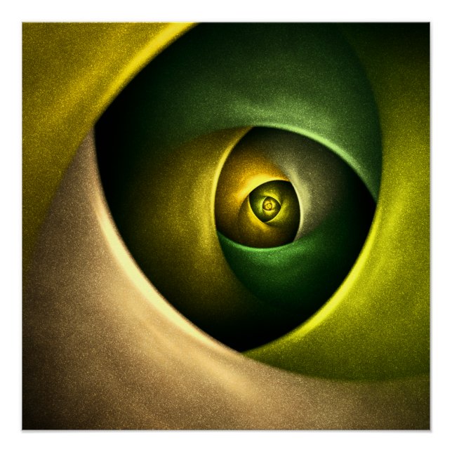 Green Swirl Floral Modern Abstract Art Pattern #23 Poster (Front)