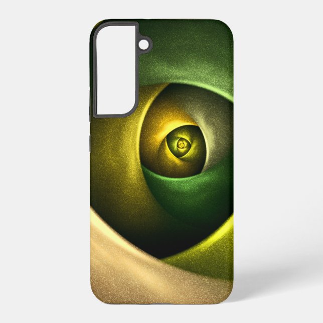 Green Swirl Floral Modern Abstract Art Pattern #23 Samsung Galaxy S22+ Case (Back)