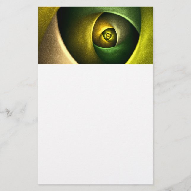 Green Swirl Floral Modern Abstract Art Pattern #23 Stationery (Front)