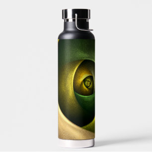 Green Swirl Floral Modern Abstract Art Pattern #23 Water Bottle