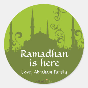 Green Swirl Mosque Stickers