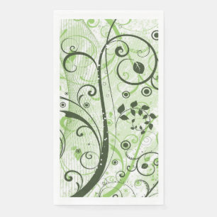 Green Swirl Paper Guest Towel Napkin