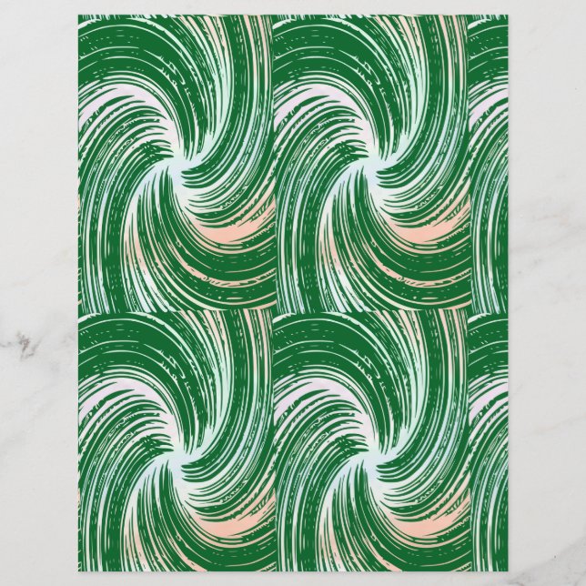 Green swirl Scrapbook Paper (Front)