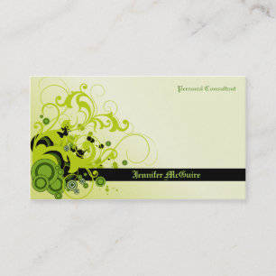 Green Swirls Grunge Carte de visite TBA 3/31/2011