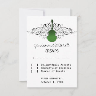 Green Swirls Guitar Response Card