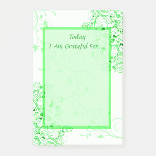 Green Swirls Helpful Self Help Healing Gratitude Post-it Notes