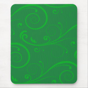 Green Swirls Mouse Pad