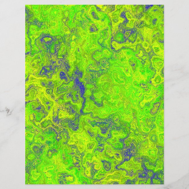Green Swirly Marble Bulk Scrapbook Paper Pages (Front)