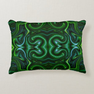 Green Swirly Spotted Abstract Fine Art  Accent Pillow