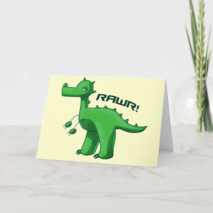 Green T-Rex Card