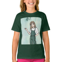 green t-shirt with cute design