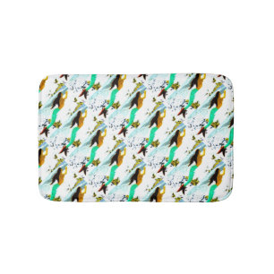 green-tail mermaids ascending bath mat
