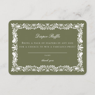 Green Talavera Tile Diaper Raffle Card Insert