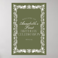 Green Talavera Tile Fiesta Birthday Party Welcome