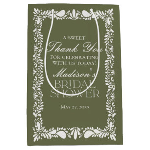 Green Talavera Tile Fiesta Bridal Shower Favours Medium Gift Bag