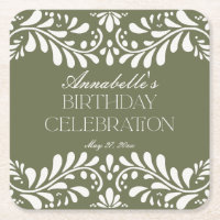 Green Talavera Tile Spanish Fiesta Birthday Party