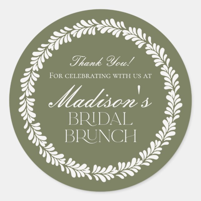 Green Talavera Tile Spanish Fiesta Bridal Brunch Classic Round Sticker (Front)