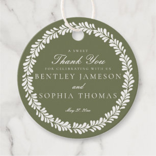 Green Talavera Tile Spanish Fiesta Wedding Circle Favour Tags