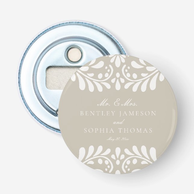 Green Talavera Tile Spanish Fiesta Wedding Favours Bottle Opener (Front)