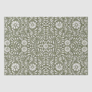 Green Talavera Tile Spanish Style Fiesta Tissue Paper