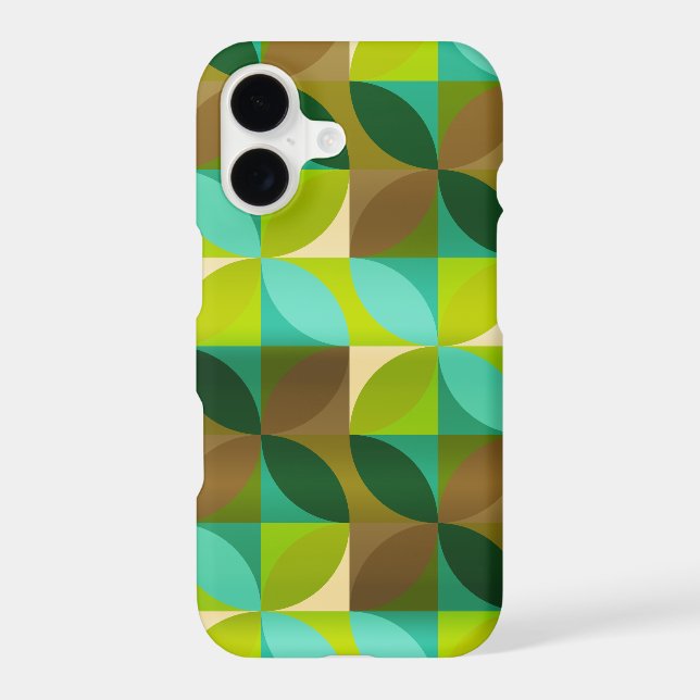 Green Tan and Brown Leaf Modern Pattern (Back)