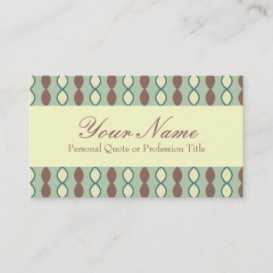 Green Tan and Brown Retro 70's Pattern Business Card
