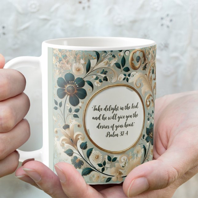Green Tan Frame Customizable Verse Coffee Mug (Creator Uploaded)