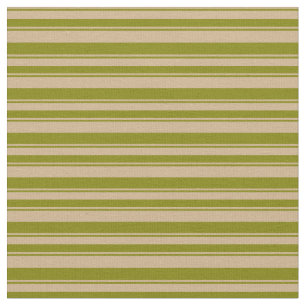 Green & Tan Stripes/Lines Pattern Fabric