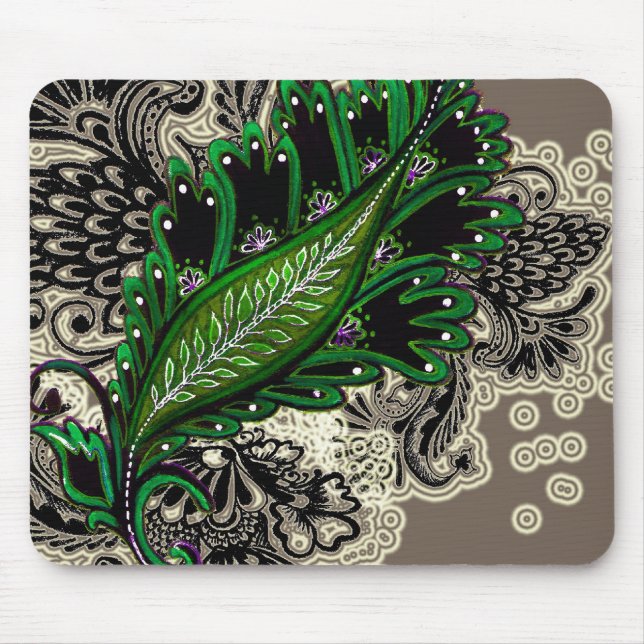 Green Tapestry Mouse Pad (Front)