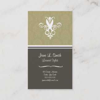 Green Tapestry Scissors Appointment Card