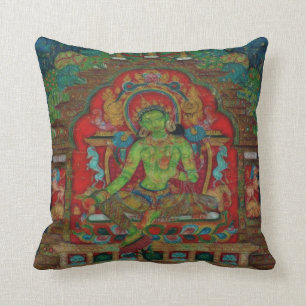 Green Tara from Tibetan Buddhism Throw Pillow