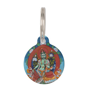 Green Tara Goddess of Compassion Buddhist Pet Tag