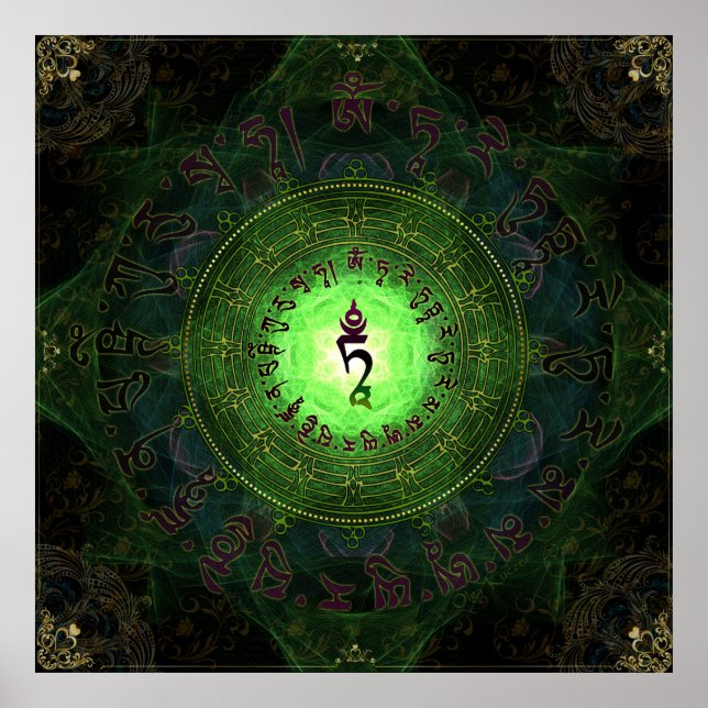 Green Tara Mantra- Protection from dangers and suf Poster (Front)
