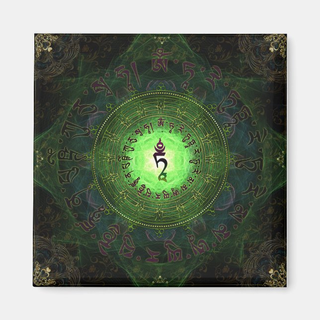 Green Tara - Protection from dangers and suffering Magnet (Front)