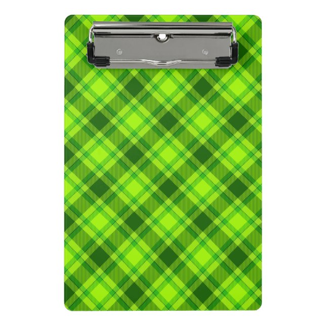Green Tartan Chequered Plaid Pattern-57578 Mini Clipboard (Front)