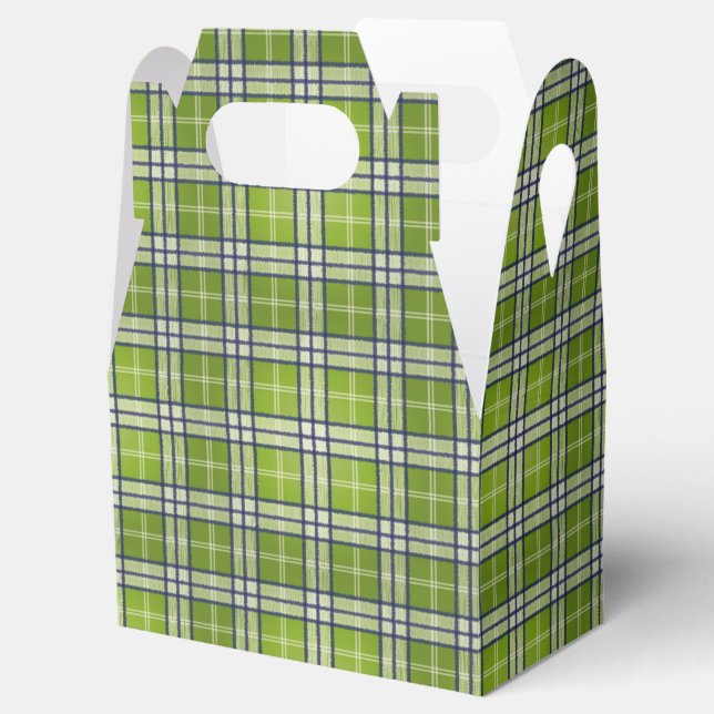 Green Tartan Favor Box (Opened)