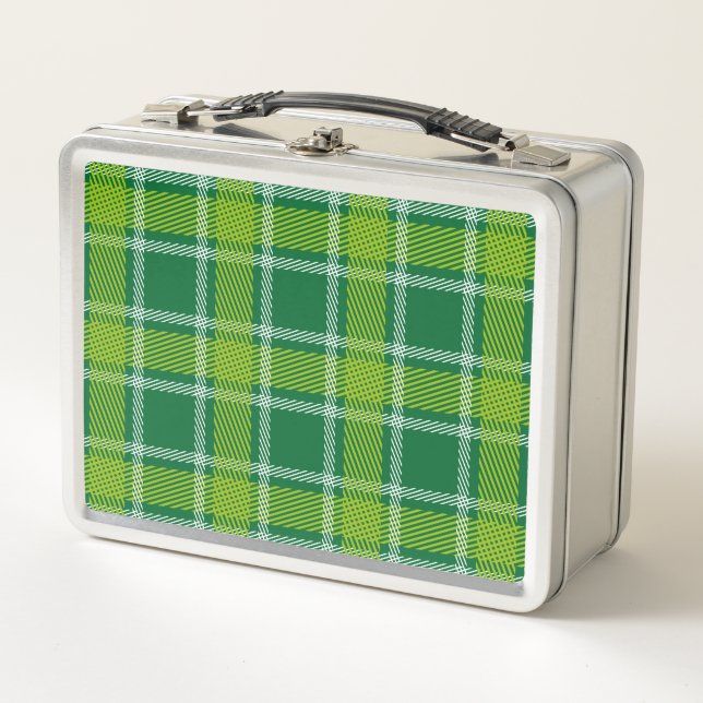 Green Tartan Metal Lunch Box (Front)