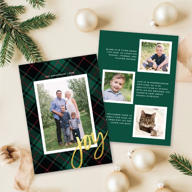 Green Tartan + Modern Calligraphy | Holiday Photo (Creator Uploaded)