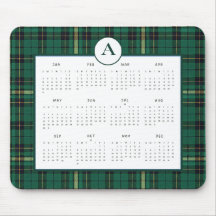 Green Tartan Monogram 2027 Calendar