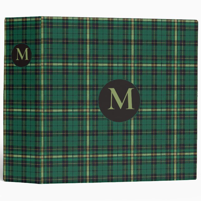 Green Tartan Monogram  Binder (Front/Spine)