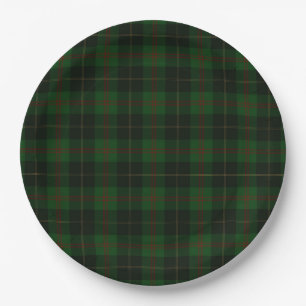 Green Tartan Plaid Scottish Pattern Paper Plate