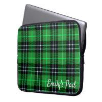 Green Tartan Plaid With Name 