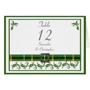 Green tartan table number