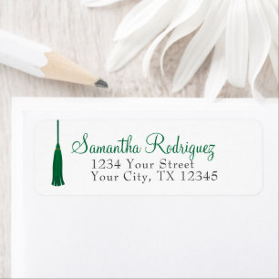 Green Tassel Graduation Label