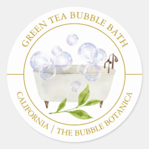 Green Tea Bubble Bath label
