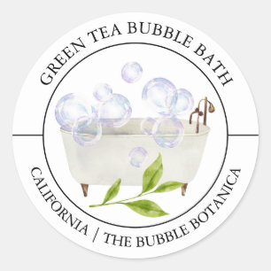 Green Tea Bubble Bath label